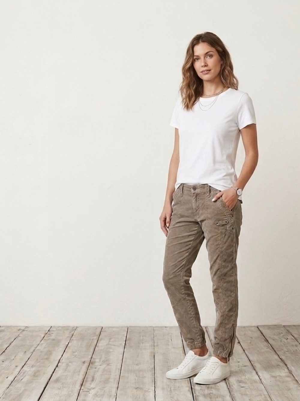 Marrakech-Anthropologie Relaxed Boyfriend Cargo Jeans in Taupe Wash